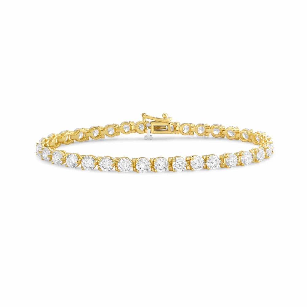 NEW DIANA M JEWELS women's round lab-grown diamond tennis bracelet (10.00 ct) -